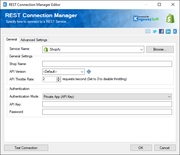 SSIS REST Shopify Connection Manager